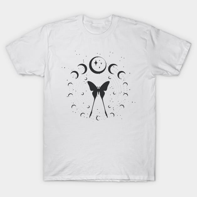 Butterfly Moon T-Shirt by studioaartanddesign
